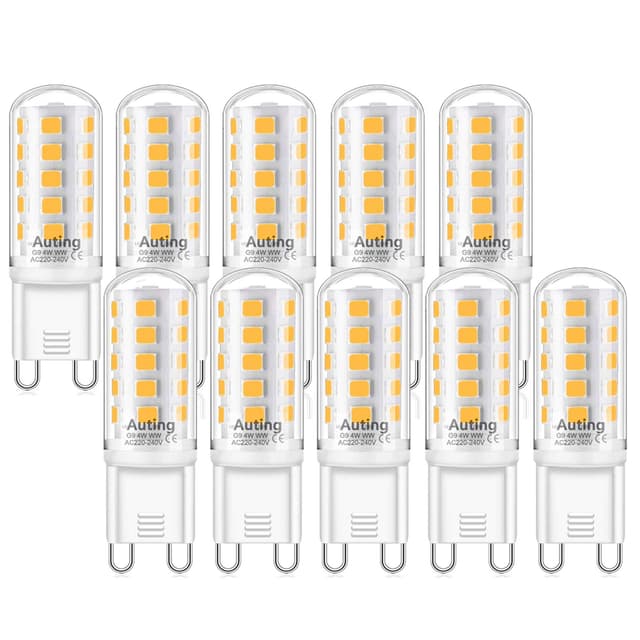 Angebot: Auting G9 LED Warmweiß Dimmbar 4W, 2700K Warmweiß LED G9 Dimmbar, 20W-40W Ersatz Halogenlampen, Kein Flackern Glühlampe 400LM led warmweiß dimmbar für Drinnen und Draußen 10er Pack B-G9 LED Dimmbar 10 Stück