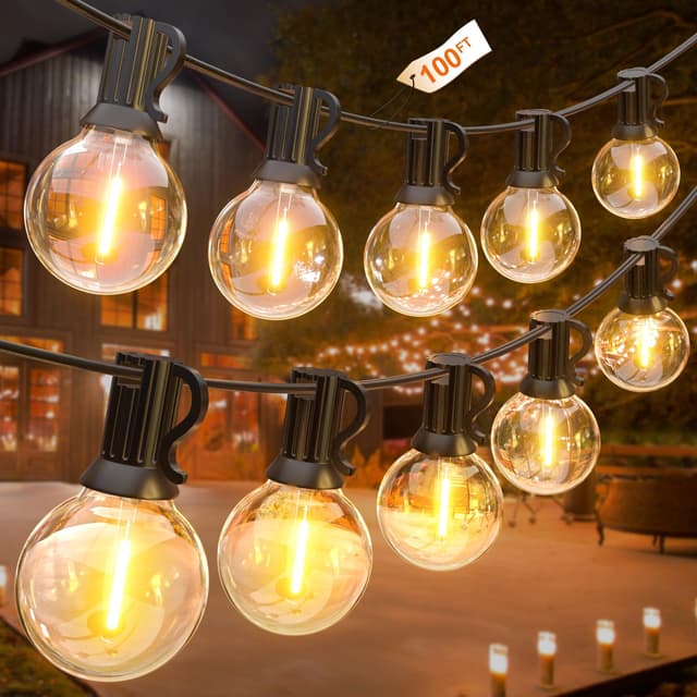 GLUROO 30M LED Lichterketten G40 Girlanden Lichterkette Außenbereich