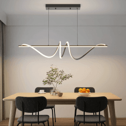 Mikeru 120cm Schwarze Spiral LED Pendelleuchte - Modern und Dimmbar