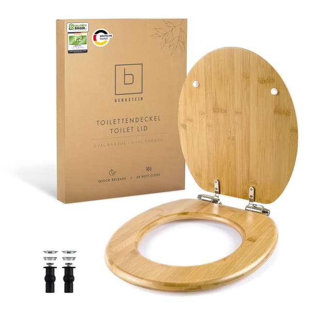 Benkstein® Toilettendeckel mit Absenkautomatik Bambus 🚽