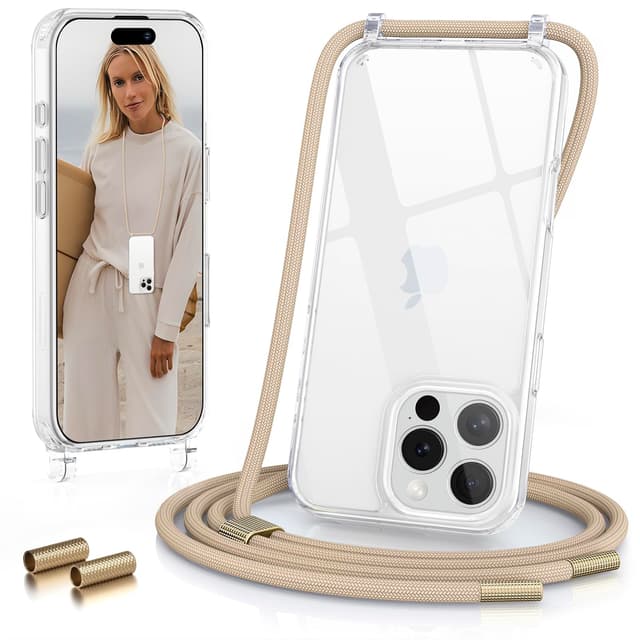 GOODVISH Handykette für iPhone 16 Pro Hülle mit Band (6.3") | Kameraschutz und Bildschirmschutz
