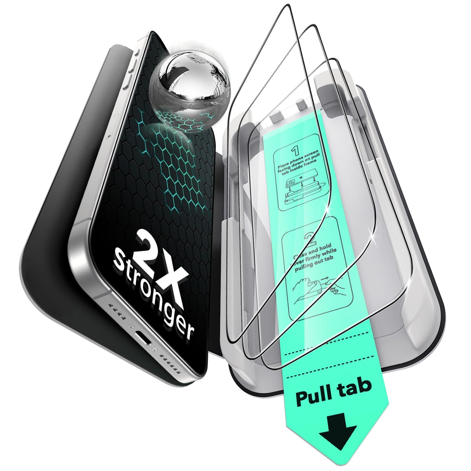 ESR Panzerglas Displayschutzfolie für iPhone 15 Pro Max - 3 Stück 📱🔐