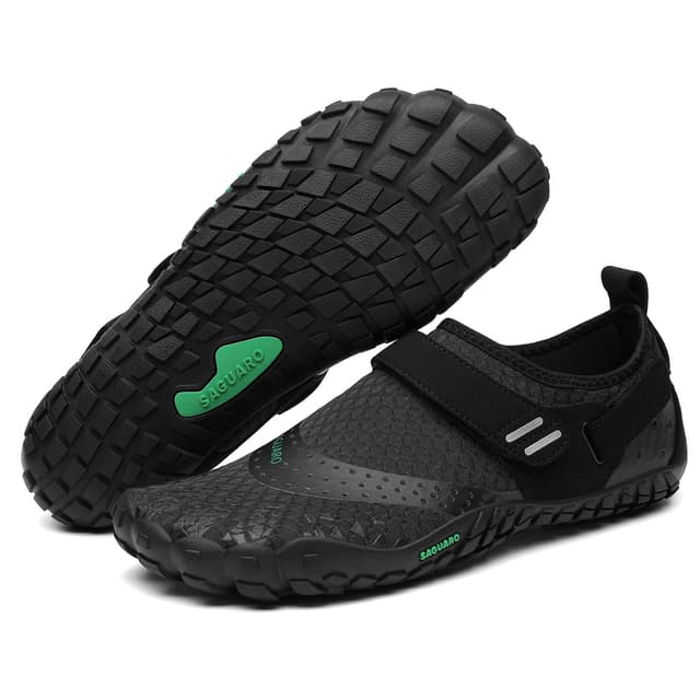 👟 SAGUARO Barfußschuhe Herren Damen 🏋️‍♂️ Outdoor Sport Fitnessschuhe Traillaufschuhe Gr.35-48 40 EU Hochschwarz