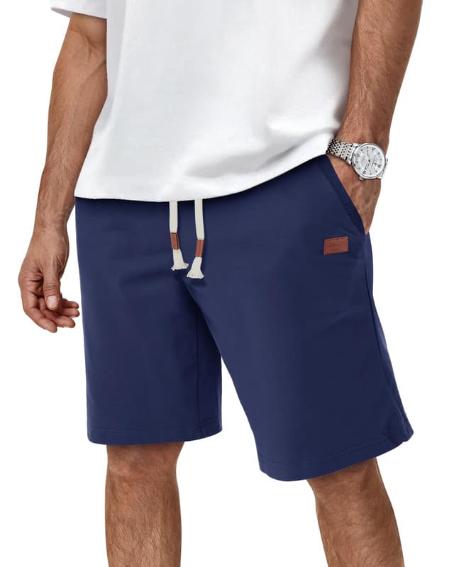 🩳 HMIYA Kurze Hosen Herren Shorts Sommer Sweatshorts Essential Terry aus Baumwolle M Navy 🩳