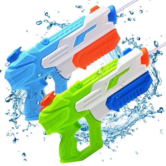 🌊🔫 Delycazy Wasserpistole für Kinder, 2 Stücke Wasserpistole mit 10 Meter Großer Reichweite 🌞🏖️