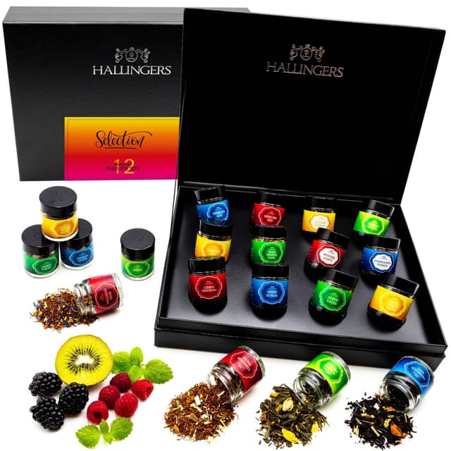 Hallingers Selection - 12 Sorten Tee Geschenkset mit Organizer 🍵🎁