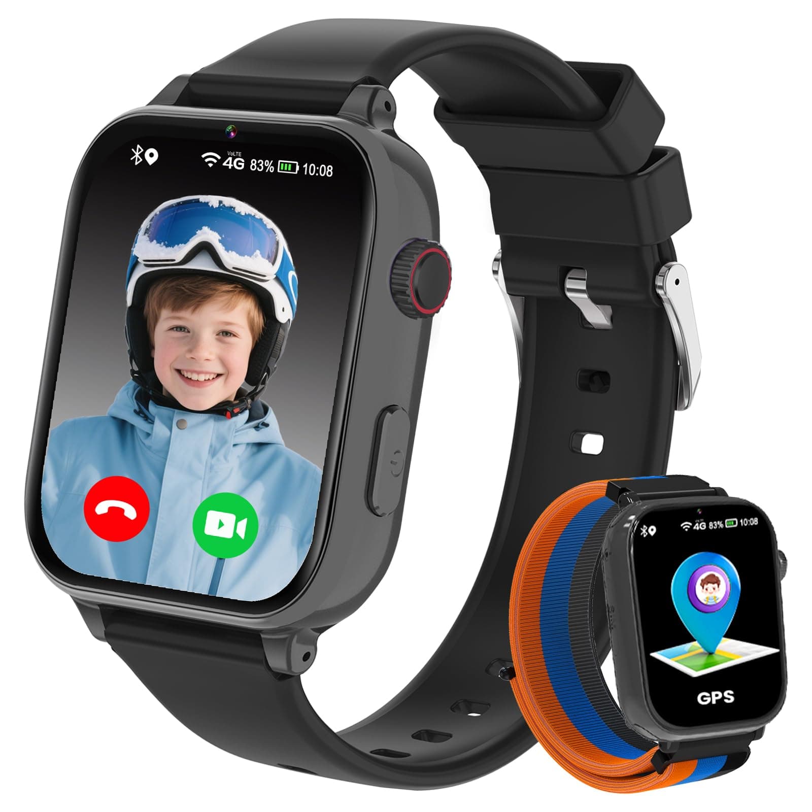 Kinder Smartwatch GPS und Telefon, 4G Uhr für Jungen Mädchen 4-12 Jahren ⌚📞