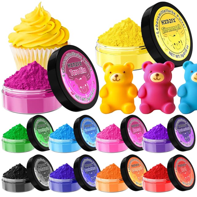 🌈 Lebensmittelfarbe Pulver Set - 10 Farben, Konzentriertes Food Colouring 🍰