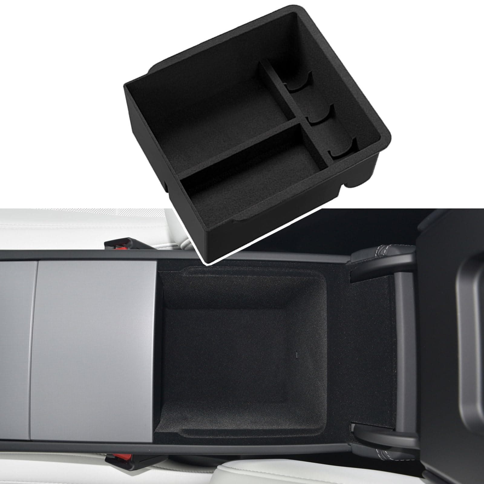 🚗 MIEBA Zubehör für Tesla Model 3 Highland 2024 2025 Model Y Juniper Mittelkonsole Organizer-Ablage