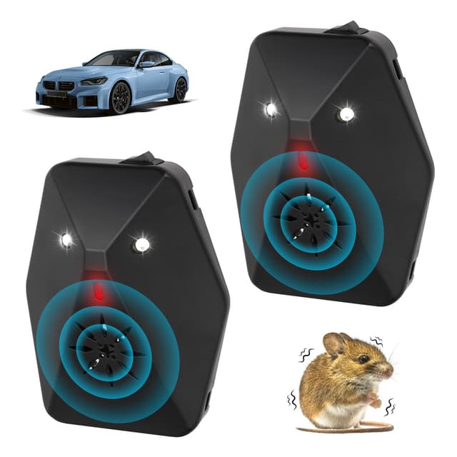 🚗🔊 LURICO 2PCS Marderschreck Auto Ultraschall Marderabwehr mit Blitzlicht 🚨