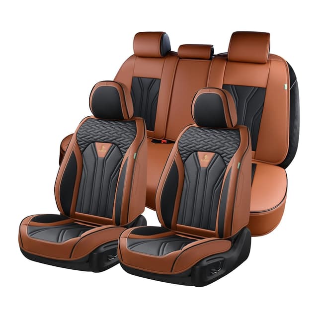 FLORICH Autositzbezüge Leder Vorder- und Rücksitzbezüge, 5 Stück, braun Braun L-Vollständiger Satz 🚗🛋️