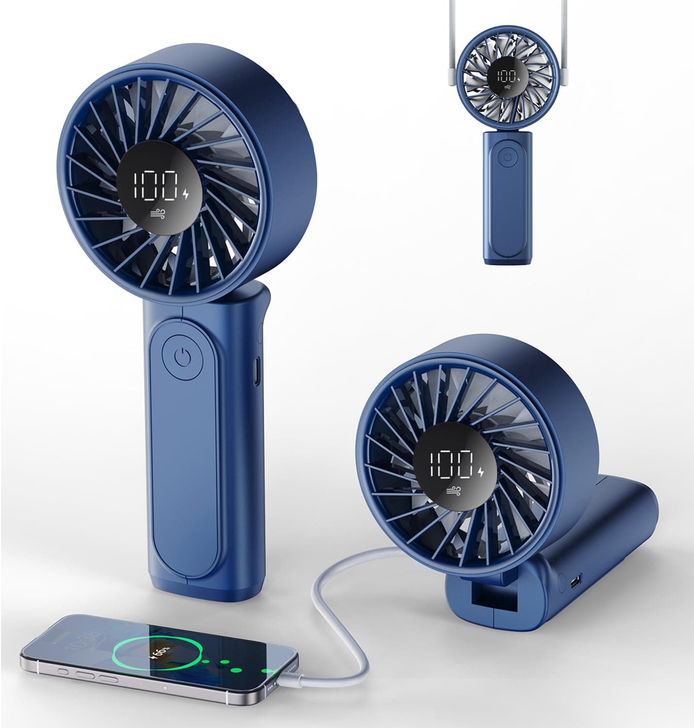 🌀🌬️ Tragbarer Mini Ventilator mit 6 Geschwindigkeitsstufen | 180° Faltbarer Ventilator 🌀🌬️
