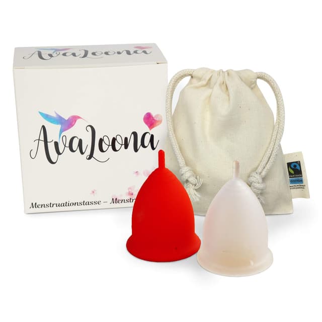 🩸 AvaLoona Menstruationstassen Set Made In Germany - hygienisch, nachhaltig, antiallergen und vegan 🍓
