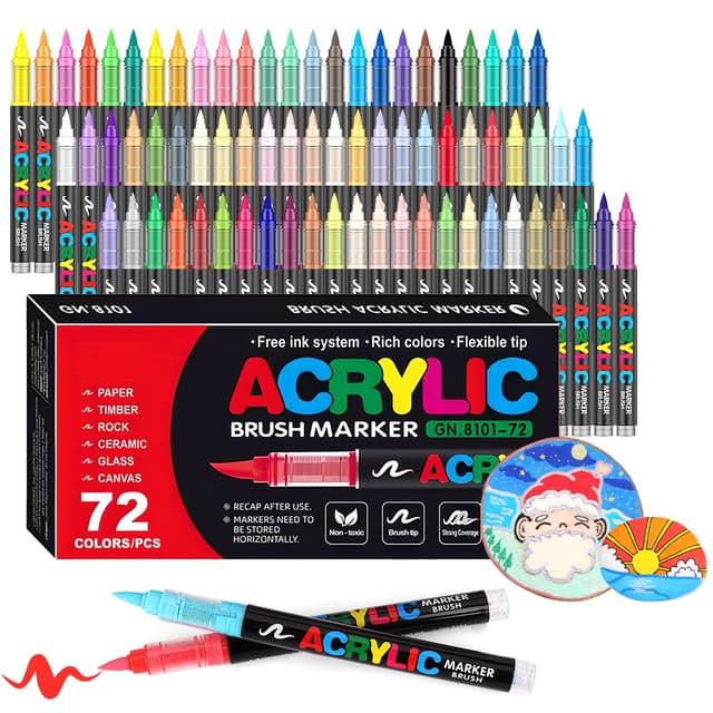 Laconile 72 Farben Acrylstifte für Steine Wasserfest ✨🎨🖌️