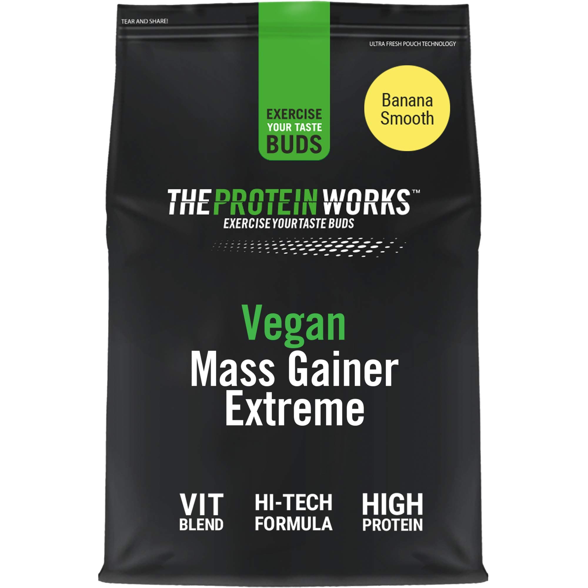 Protein Works Vegan Mass Gainer Extreme | Banana Smooth 🍌 | Kalorienreicher & Proteinreicher Pulver-Shake