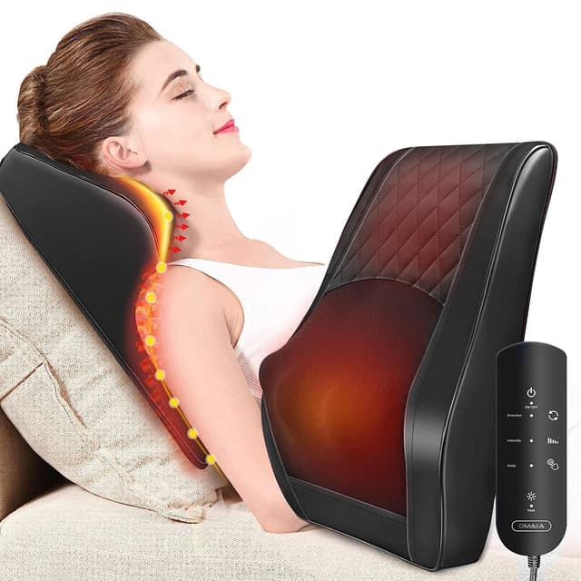 🎁 OMASSA Massagegerät mit Wärme, Shiatsu Massage 3D Knetung - Schwarz