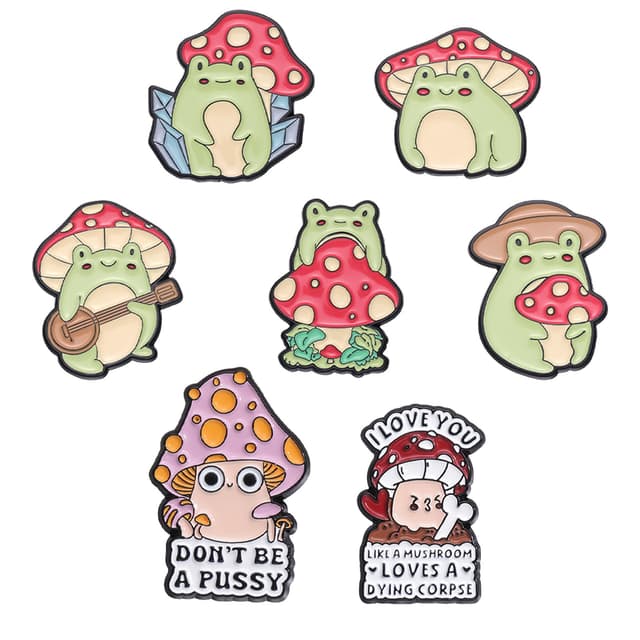 Süße Cartoon Frosch Brosche - 7er Set 🐸✨