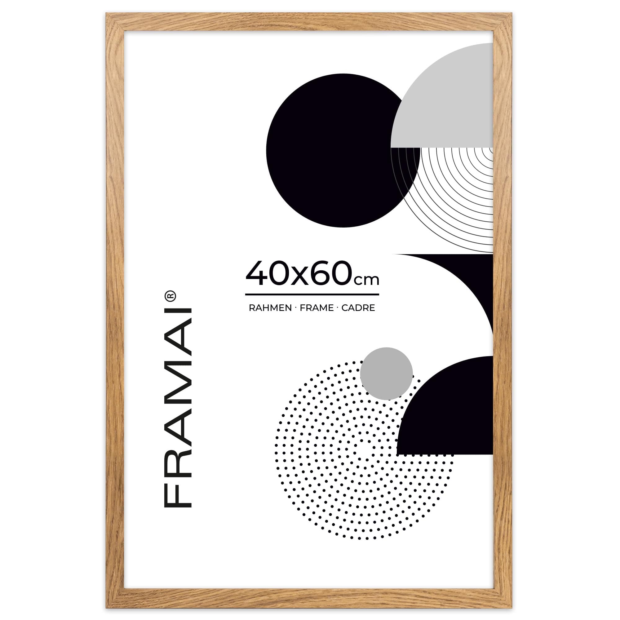 FRAMAI® Bilderrahmen 40x60 cm Eichenfarbe