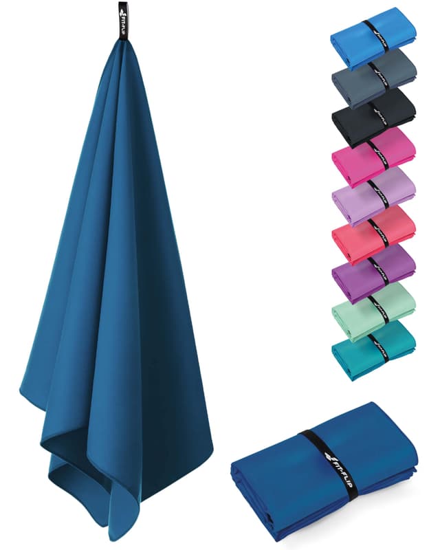 Fit-Flip Microfaser Handtuch - Kompakt und leicht 🌟 Schnelltrocknendes Mikrofaser Handtuch 🏖️ Fitness, Sport, Schwimmen - Azure Blue 180x90cm