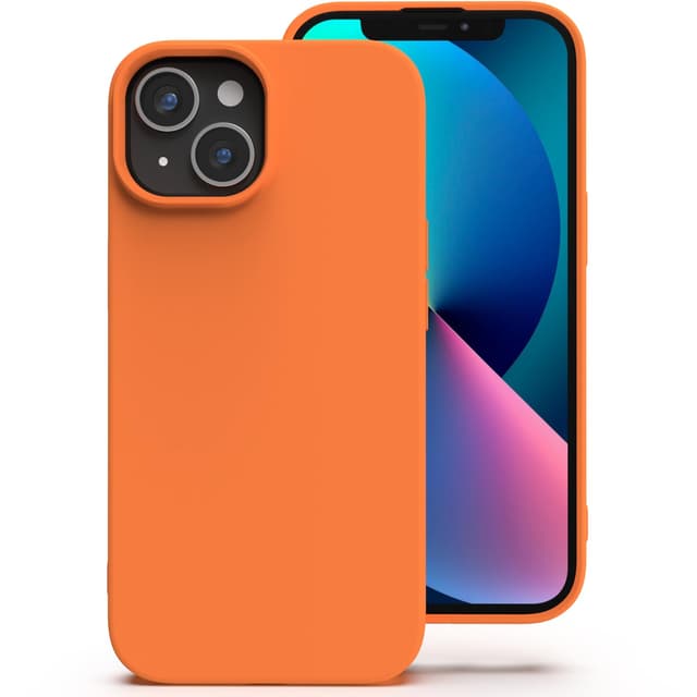 Zuvirelx Glatte Silikon Hülle für iPhone 13 Mini - Orange 🍊