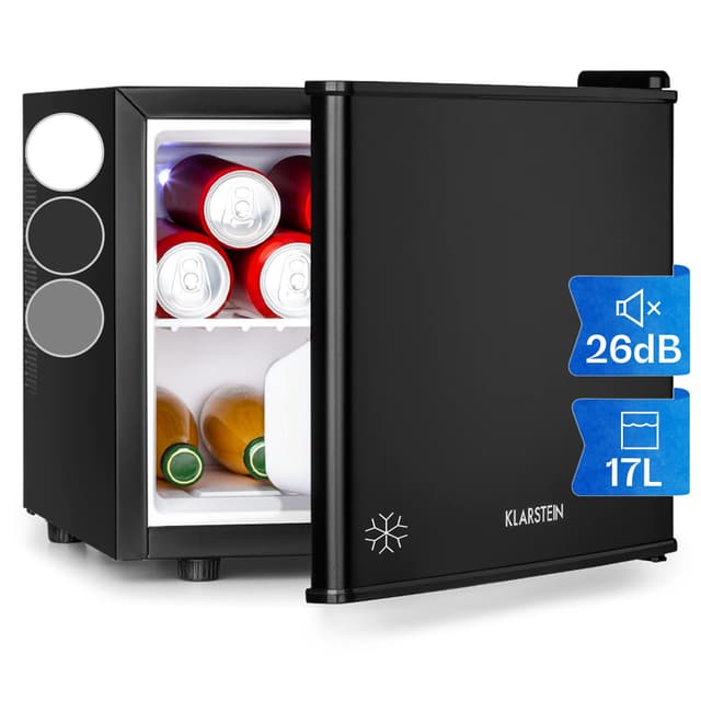 🌟 Klarstein Mini-Kühlschrank für Getränke 🥤 Kleiner, Lautlos, Skincare Fridge 🌡️ 3 Kühlstufen 🏕️ Minikühlschrank für Zimmer, Büro 🖤