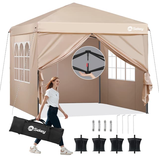 Sekey Pop Up Pavillon 3x3 Wasserdicht Stabil Winterfest