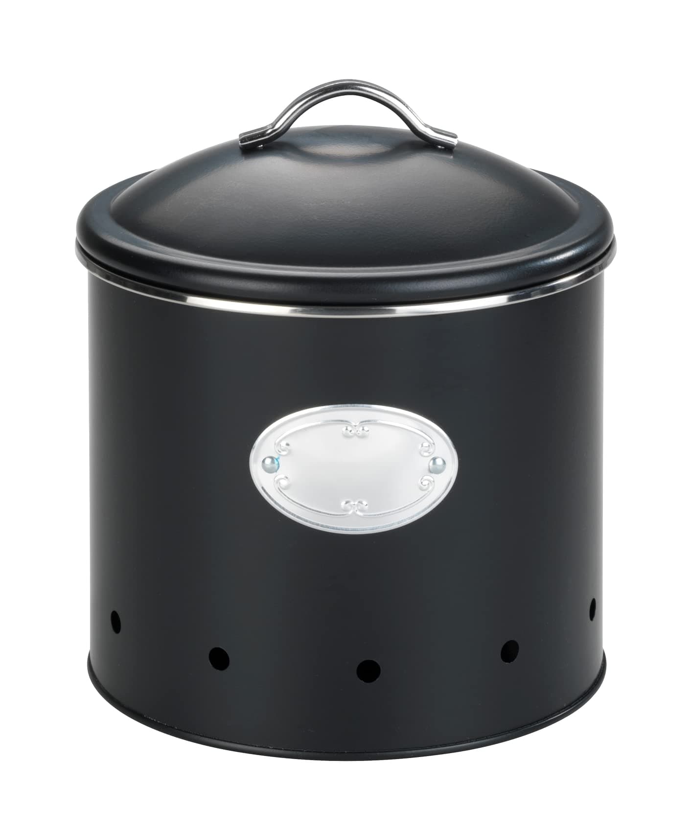 🌟 Super Angebot! WENKO Aufbewahrungsdose Mod. Nero mit Löchern - 4 Liter - Retro-Design - Schwarz