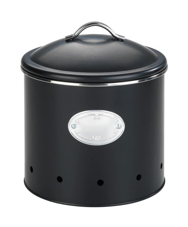 🌟 Super Angebot! WENKO Aufbewahrungsdose Mod. Nero mit Löchern - 4 Liter - Retro-Design - Schwarz