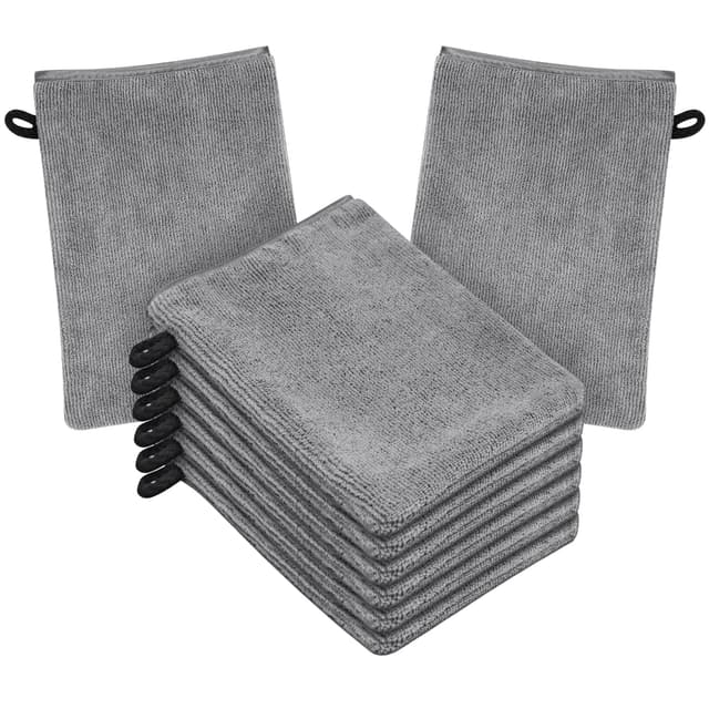 Angebot: HOTUT Frottee Waschhandschuhe, 8er Set Mikrofaser-2 🧤