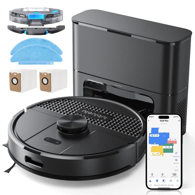 Lubluelu Saugroboter mit Absaugstation 3-in-1, 4500Pa Staubsauger Roboter mit Wischfunktion