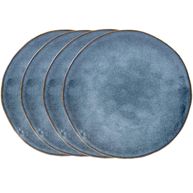 🍽️ Sänger | Speiseteller Set Darwin 4 tlg | Teller Modern Handmade in Blau | PREMIUM COLLECTION Speiseteller 4 Tlg.