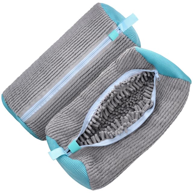 👟🧼 Kssvzz 2 Stück Schuhwaschbeutel Waschmaschine - Multi Schutz - Wiederverwendbar Sneaker Wäschesack Schuhe (Grau)