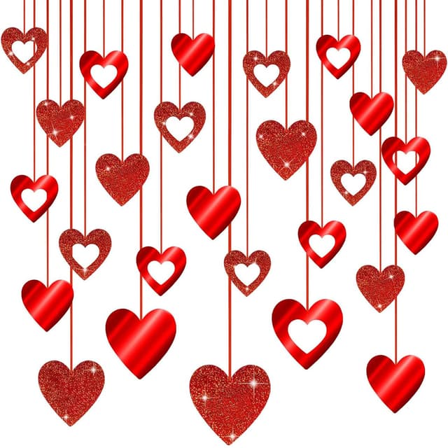 AONAT 40 Stück Herz Girlande - Romantische Dekoration für Valentinstag und mehr! ❤️