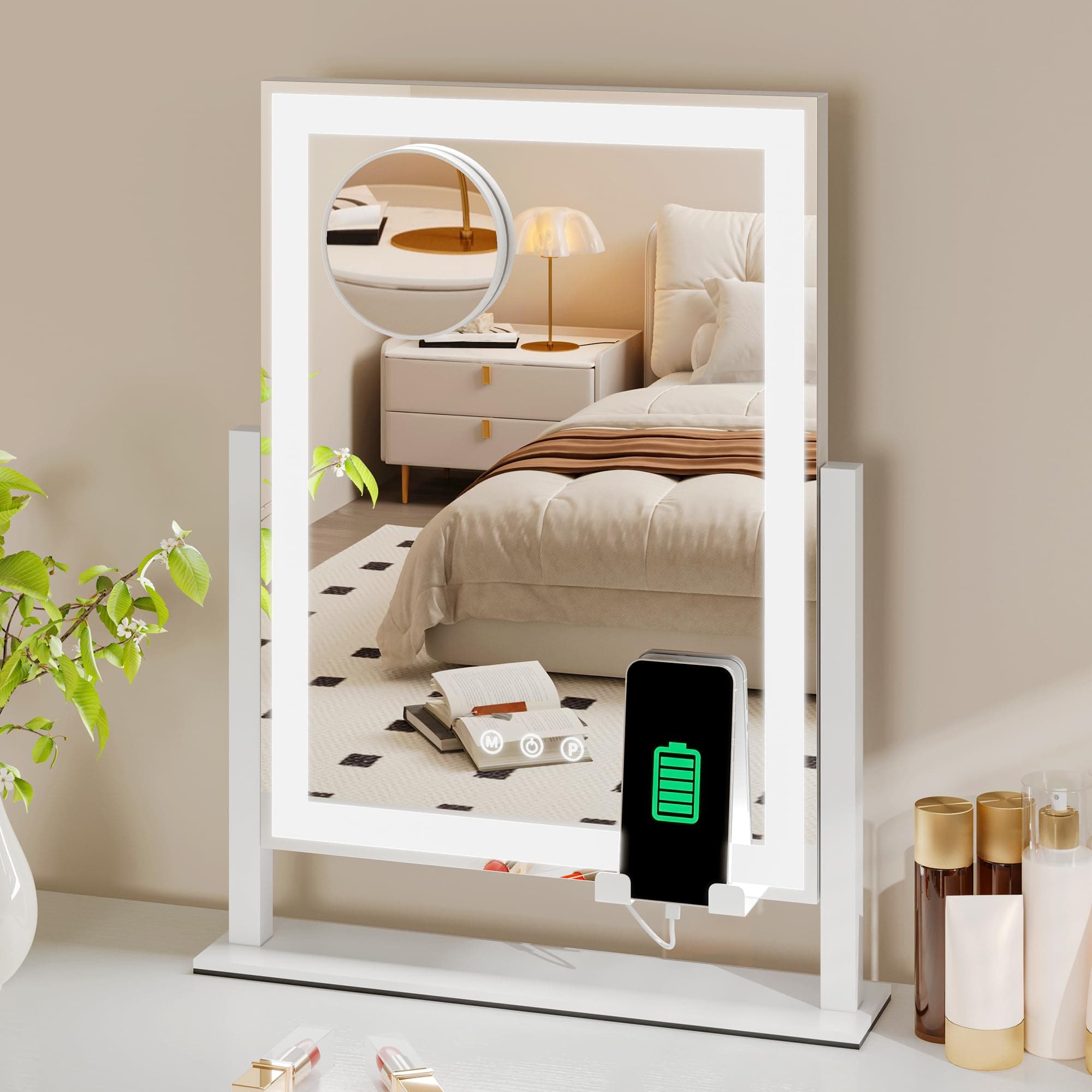 YITAHOME Schminkspiegel mit LED Licht 😍 - 10X Vergrößerung - USB Aufladbar