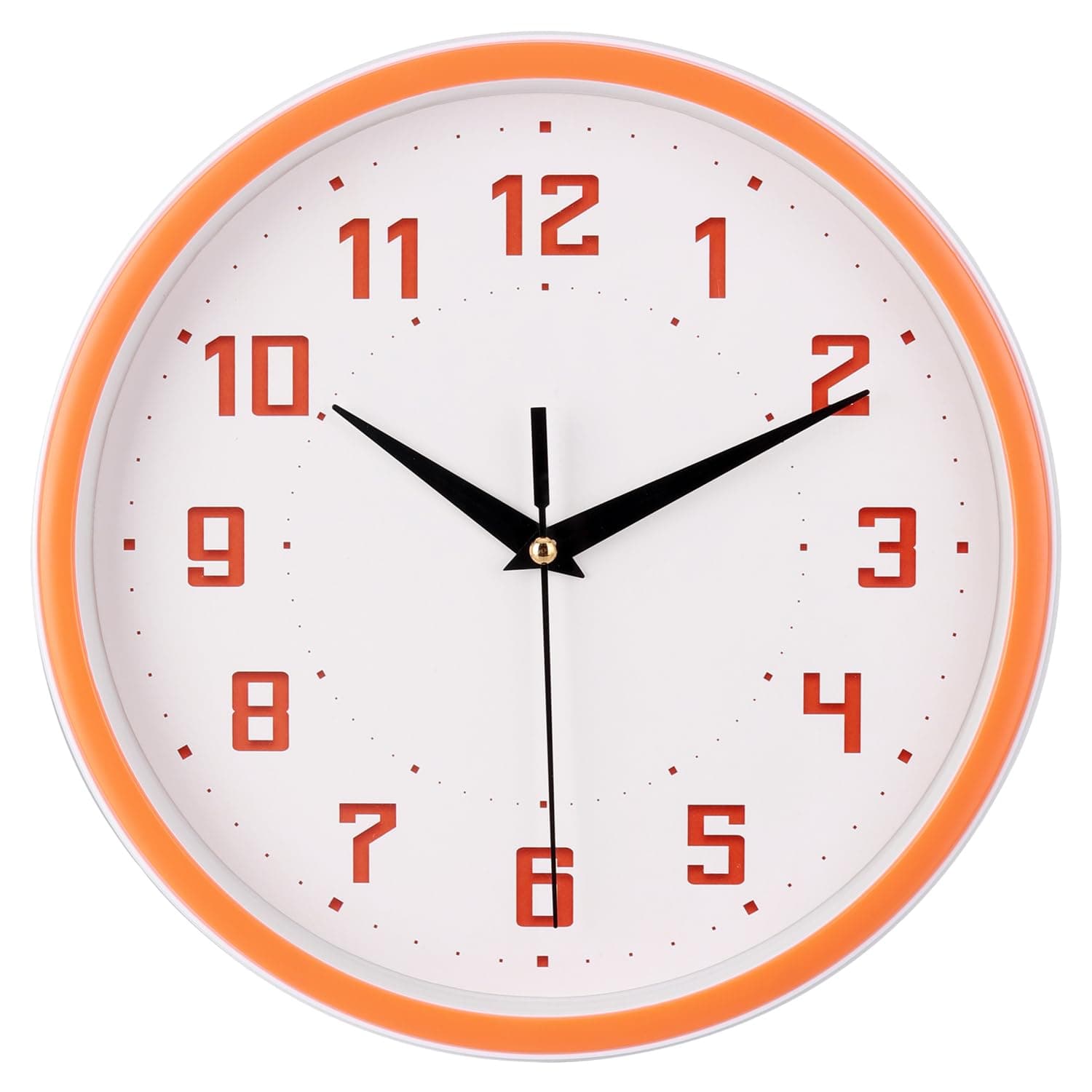 🕰️ Topkey Stille Runde Wanduhr Küche 9 Zoll Moderner Stil Geräuschlos Dekorative Schlafzimmer Büro Studienzimmer Küchenuhr-Orange