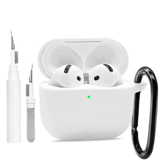 Teyomi Silikon Hülle für AirPods 4 mit Reinigungsset und Karabiner ⭐️