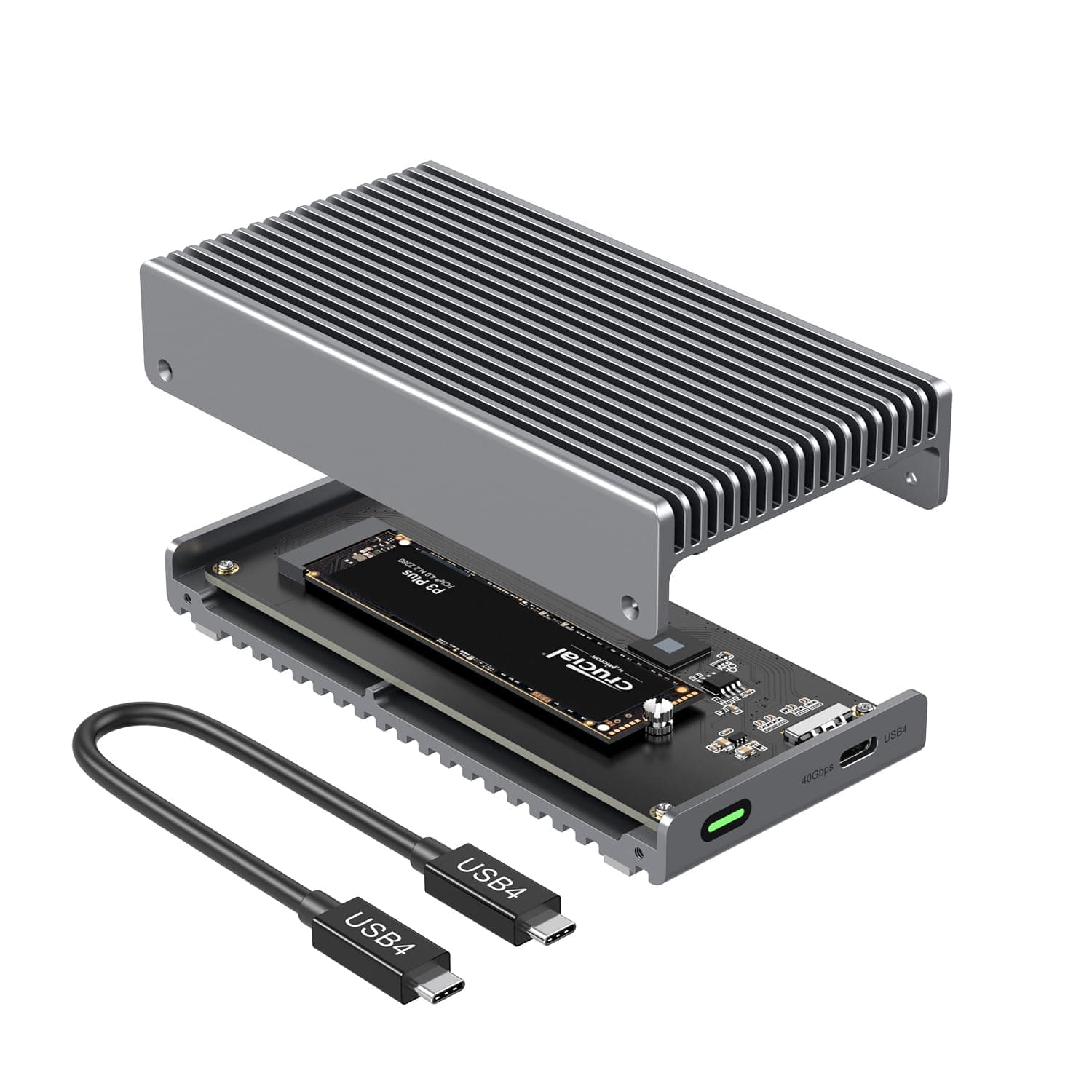 Qwiizlab Lüfterloses 40 Gbit/s USB4 Thunderbolt Externes SSD-Gehäuse 🚀