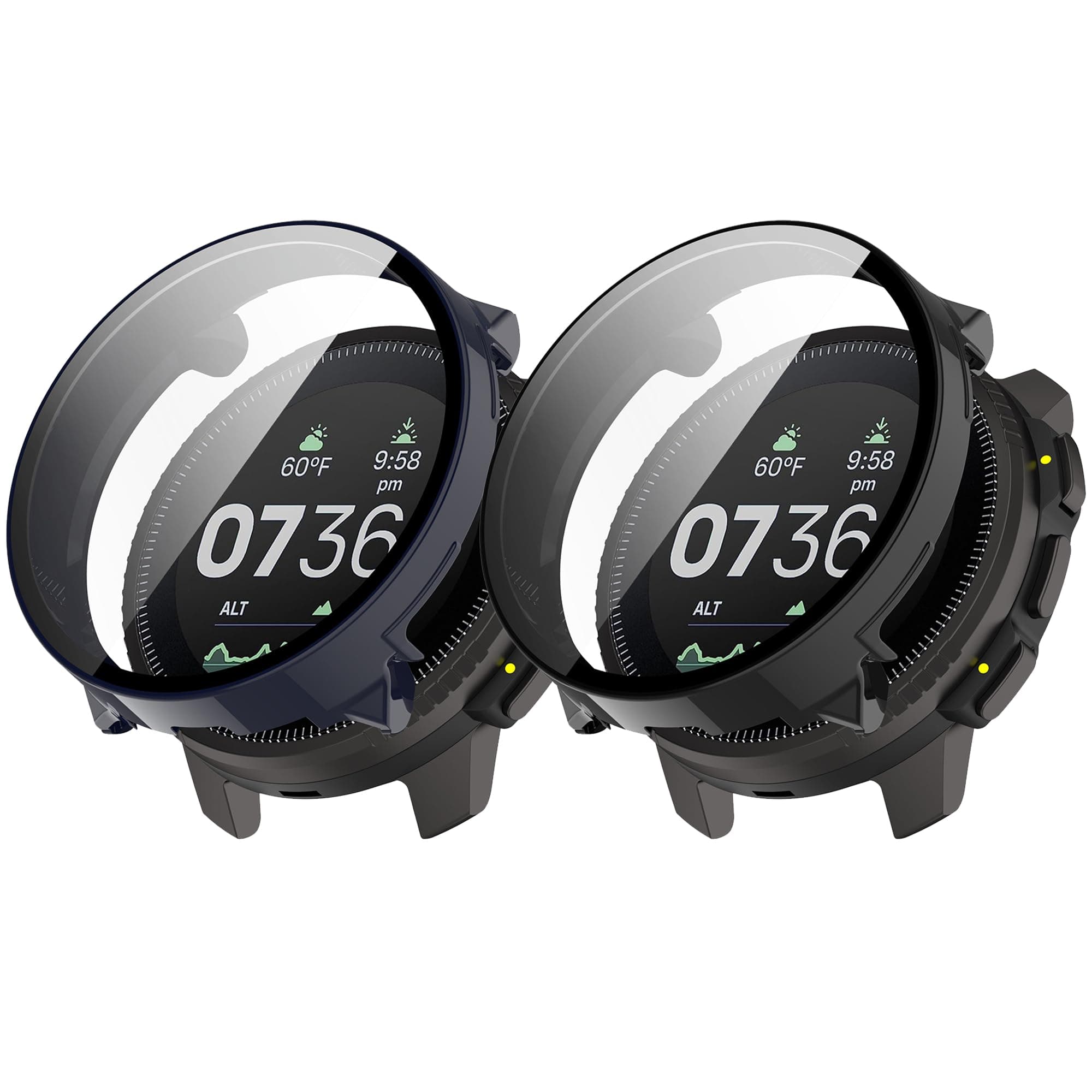 🔥 Schutzhülle Kompatibel für Suunto Vertical - Rundumschutz Schutzglasfolie Härte PC mit Gehärtetes Glas Case (Schwarz+Blau) 🛡️