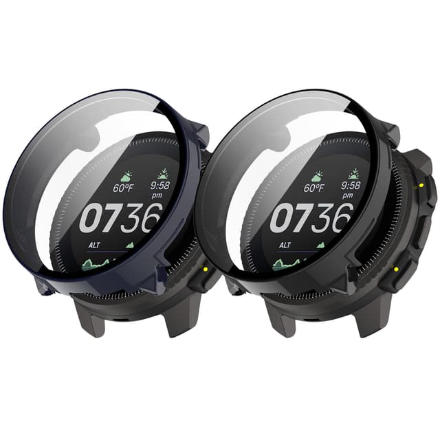 🔥 Schutzhülle Kompatibel für Suunto Vertical - Rundumschutz Schutzglasfolie Härte PC mit Gehärtetes Glas Case (Schwarz+Blau) 🛡️