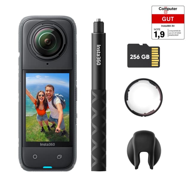 Insta360 X4 Premium-Linsenschutz-Bundle - 8K 360°-Action-Cam 📷🌊🔋