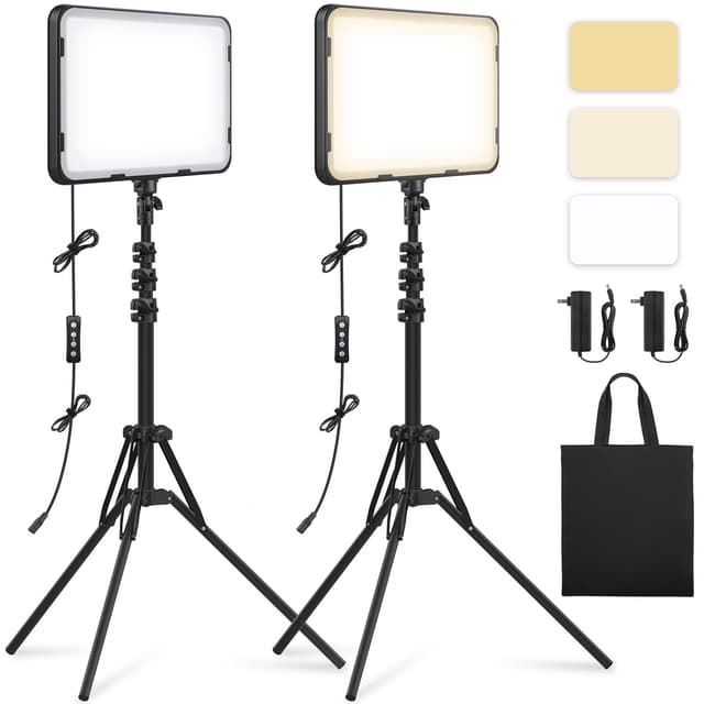 🌟 Obeamiu 2er Pack LED Videolicht Panel mit 63 Zoll/160cm Stativständer 🎥💡