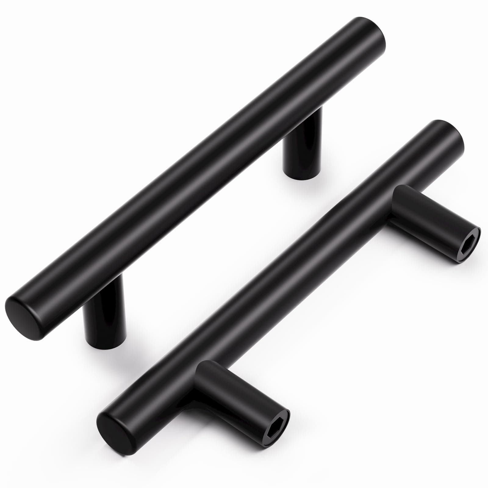 Vepagoo 25 Stück Lochabstand 128mm Möbelgriffe 🏠 Schwarze Küchengriffe, Türgriffe, Schrankgriffe für Küchen- und Möbelschrank