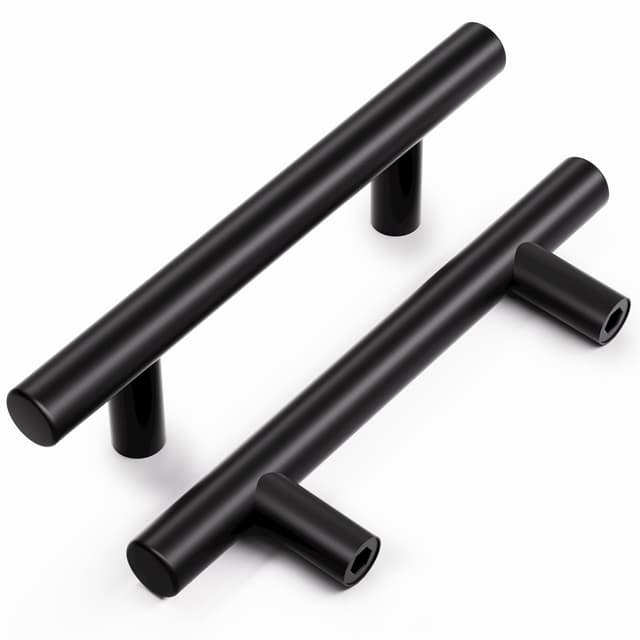 Vepagoo 25 Stück Lochabstand 128mm Möbelgriffe 🏠 Schwarze Küchengriffe, Türgriffe, Schrankgriffe für Küchen- und Möbelschrank