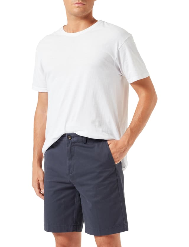 🌟 Super Angebot! Amazon Essentials Herren Chinoshorts 23cm Slim Fit 28W Dunkles Marineblau