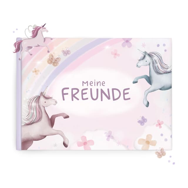 mintkind Schulfreundebuch Einhorn 🦄 – Freundebuch für Mädchen mit 30 Einträgen, Extras & liebevollem Design Schulstart