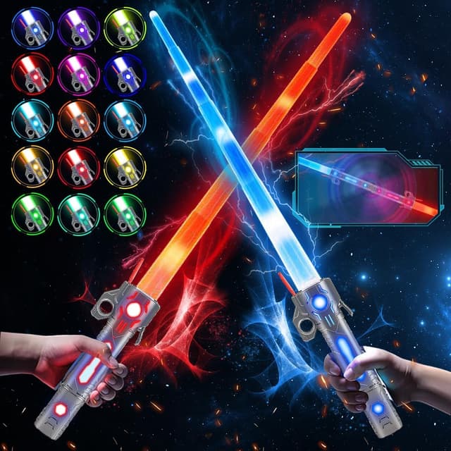🌟 VATOS 2PCS Wiederaufladbare Lichtschwert für Kinder 🚀