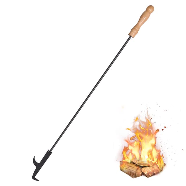 🔥 Uten Feuerhaken Lang 81cm Schürhaken, Schüreisen Kaminhaken Holzkohle 🔥