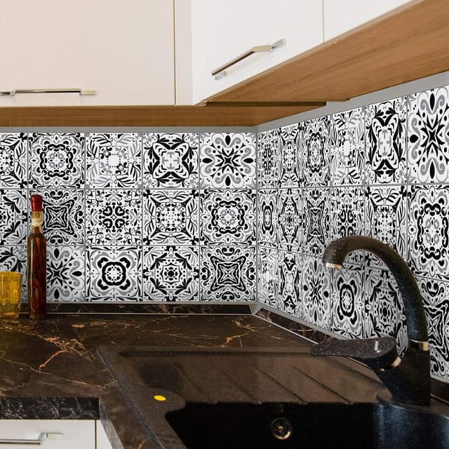 TOARTI 18 Stück Mosaik Bodenaufkleber 🖤