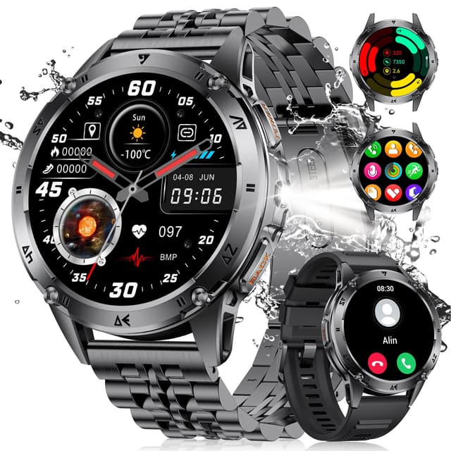 LIGE Smartwatch Herren Militär mit Telefonfunktion