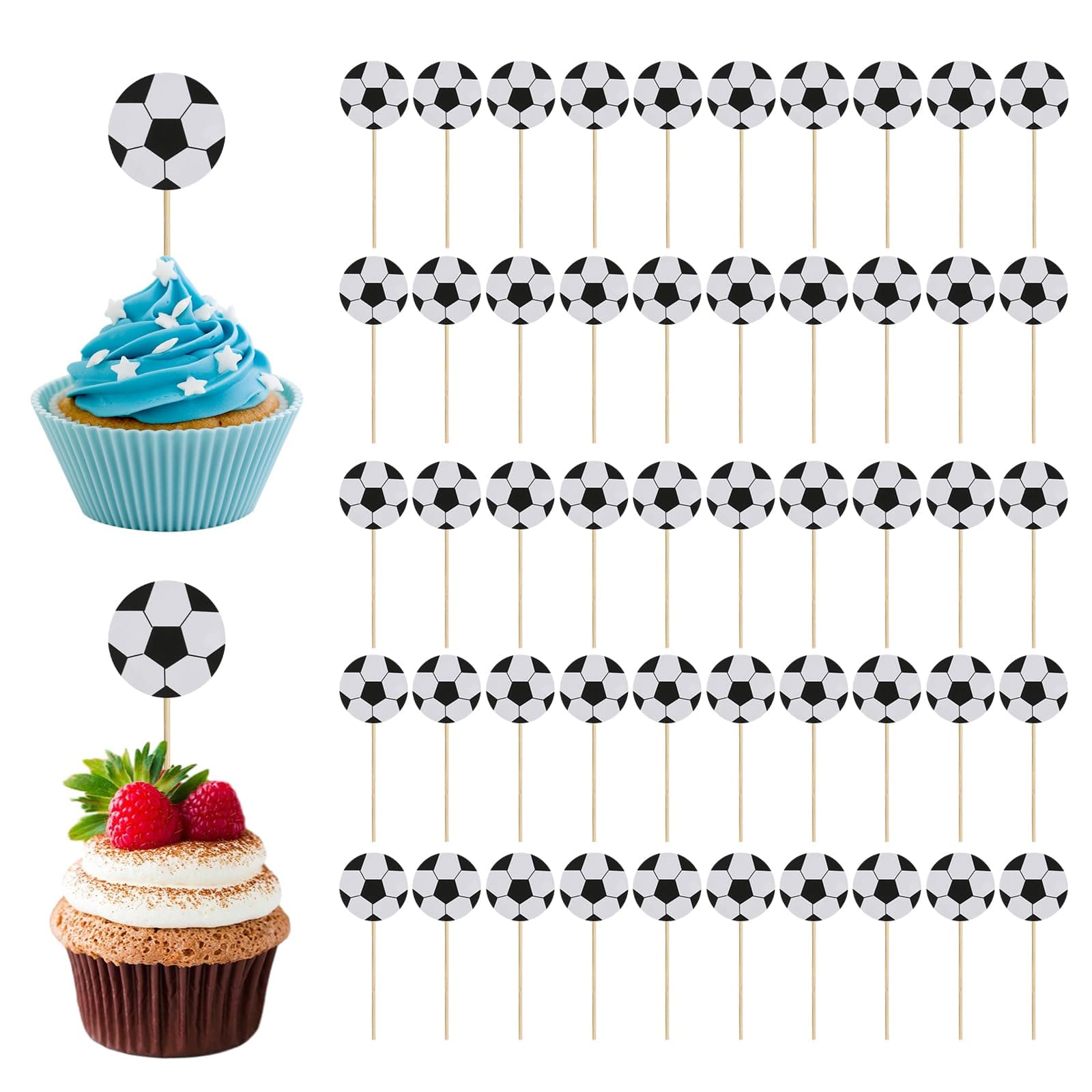🎉 50 Stück Fußball Deko Kuchen Toppers 🍰⚽